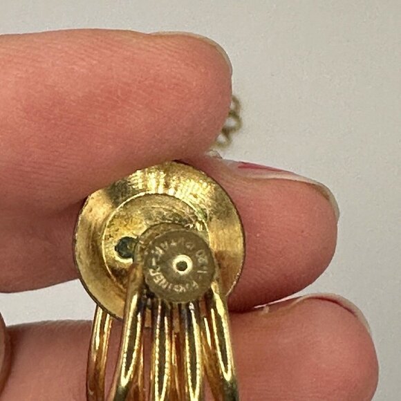 Vintage 1/20 12kt Fill Modernist Multi Hoop Screwback Earrings Signed Classic - Picture 10 of 11